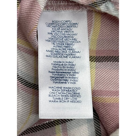 Chaps Womens Plaid Button Front Popover Flannel Top Size S Long Sleeve - Picture 8 of 9